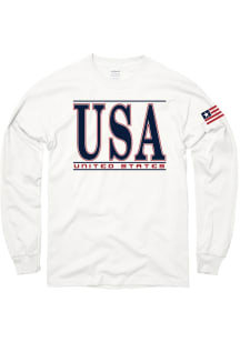 Americana White USA Long Sleeve T Shirt