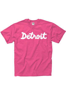 Detroit Pink Detroit Script Short Sleeve Fashion T Shirt
