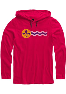 St Louis Mens Red St. Louis Flag Long Sleeve Hoodie