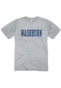 Washburn Ichabods Grey Wordmark Team Short Sleeve T Shirt