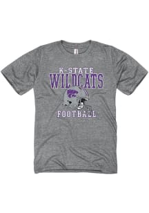 K-State Wildcats Grey Helmet Short Sleeve T Shirt