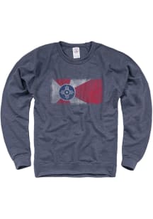 Wichita Mens Navy Blue Wichita Flag Long Sleeve Crew Sweatshirt