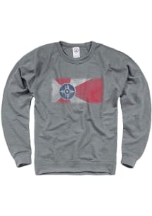 Wichita Mens Grey Wichita Flag Long Sleeve Crew Sweatshirt