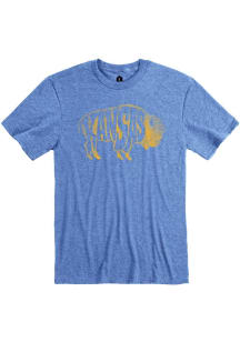 Rally Kansas Blue Kansas Buffalo Short Sleeve Fashion T Shirt