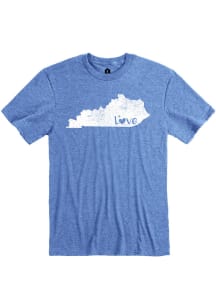 Kentucky Blue State Shape Love Short Sleeve Fashion T Shirt