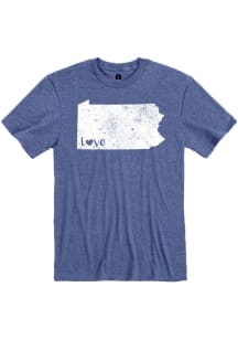 Rally Pennsylvania Royal Heather State Shape Love Short Sleeve Fashion T Shirt