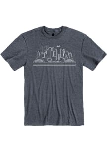 Pittsburgh Navy Blue Skyline Short Sleeve Fashion T Shirt