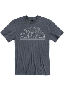 St Louis Navy Blue Skyline Short Sleeve Fashion T Shirt