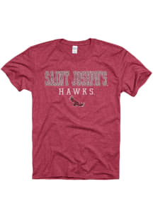 Saint Josephs Hawks Cardinal Worn Short Sleeve T Shirt
