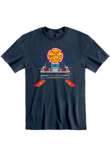 Rally Pizza Shuttle Navy Blue BTTF On Time Short Sleeve T Shirt