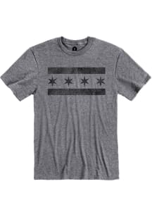 Chicago Graphite City Flag Short Sleeve Fashion T Shirt