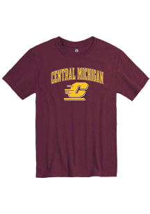Rally Central Michigan Chippewas Maroon Arch Mascot Short Sleeve T Shirt