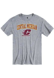 Rally Central Michigan Chippewas Grey Arch Mascot Short Sleeve T Shirt