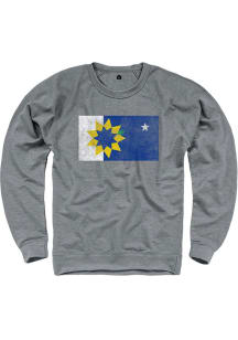 Rally  Mens Graphite Flag Long Sleeve Crew Sweatshirt