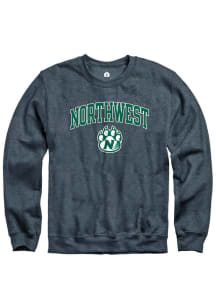 Rally Northwest Missouri State Bearcats Mens Charcoal Fleece Arch Mascot Long Sleeve Crew Sweatshi..