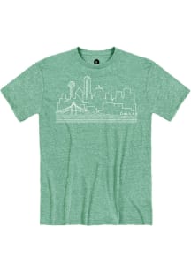 Dallas Ft Worth Green Skyline Short Sleeve Fashion T Shirt