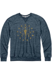 Indiana Mens Navy Blue State Flag Long Sleeve Crew Sweatshirt