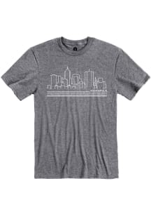 Indianapolis Graphite City Skyline Short Sleeve Fashion T Shirt