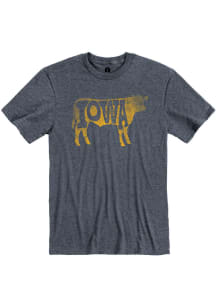 Iowa Navy Blue Cow Short Sleeve Fashion T Shirt