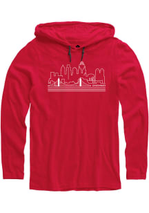 Cincinnati Mens Red Skyline Long Sleeve Hoodie