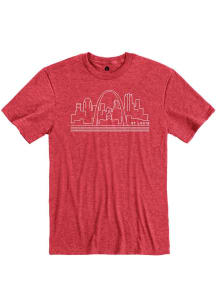 St Louis Red Skyline Short Sleeve Fashion T Shirt