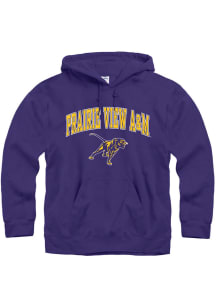 Prairie View A&M Panthers Mens Purple Arch Mascot Long Sleeve Hoodie