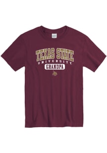 Texas State Bobcats Maroon Grandpa Short Sleeve T Shirt