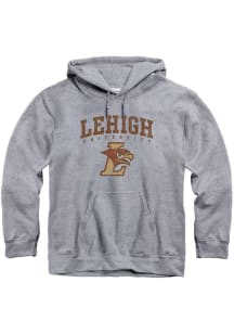 Lehigh University Mens Grey Distressed Long Sleeve Hoodie