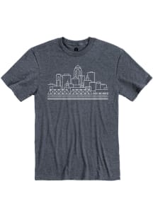 Des Moines Navy Blue City Skyline Short Sleeve Fashion T Shirt