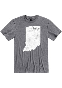 Indiana Graphite Love State Shape Short Sleeve Fashion T Shirt