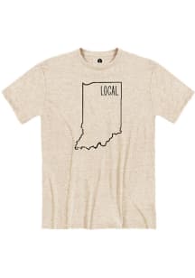 Indiana Oatmeal Local State Shape Short Sleeve Fashion T Shirt