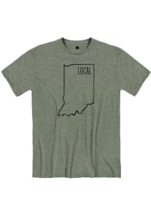 Indiana Olive Local State Shape Short Sleeve Fashion T Shirt