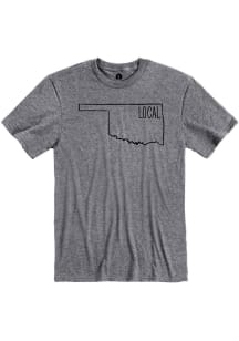 Rally Oklahoma Graphite Local State Shape Design Short Sleeve Fashion T Shirt