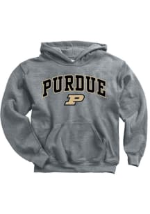 Purdue Boilermakers Youth Grey Arch Mascot Long Sleeve Hoodie