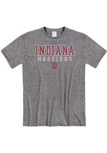 Indiana Hoosiers Grey Snow Heather Wornout Short Sleeve Fashion T Shirt