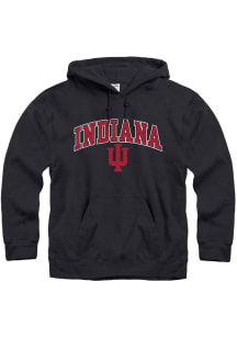 Indiana Hoosiers Mens Black Arch Mascot Long Sleeve Hoodie