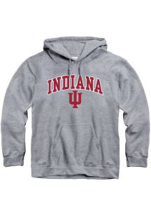 Indiana Hoosiers Mens Grey Arch Mascot Long Sleeve Hoodie