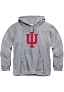 Indiana Hoosiers Mens Grey Big Logo Long Sleeve Hoodie