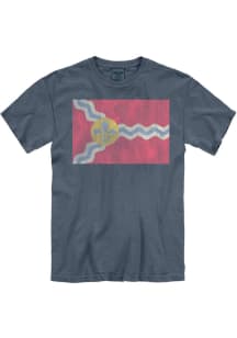 St Louis Navy Blue Pastel Flag Short Sleeve T Shirt