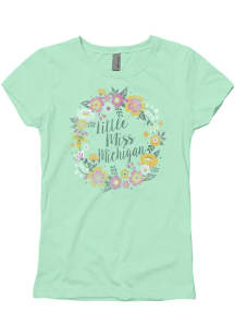 Michigan Girls Green Little Miss Short Sleeve Tee