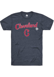 Rally Cleveland Buckeyes Navy Blue Logo Short Sleeve Fashion T Shirt