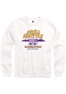Rally Pizza Shuttle Mens White Pizza Shuttle Van Long Sleeve Crew Sweatshirt
