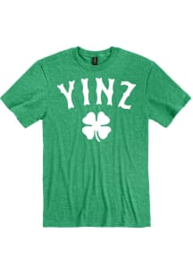 Pittsburgh Green YINZ Shamrock Short Sleeve Fashion T Shirt
