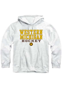 Western Michigan Broncos Mens Grey Hockey Stacked Long Sleeve Hoodie