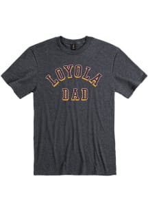 Loyola Ramblers Charcoal Dad Number One Design Short Sleeve T Shirt