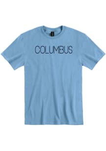 Columbus Blue Disconnected Short Sleeve Fashion T Shirt