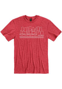 Columbus Red Skyline Short Sleeve Fashion T Shirt