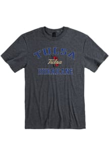 Tulsa Golden Hurricane Grey Number One Distressed Short Sleeve Fashion T Shirt