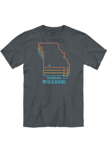 Branson Grey Quad Retro Short Sleeve T Shirt