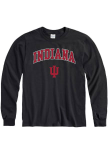 Indiana Hoosiers Black Arch Mascot Long Sleeve T Shirt